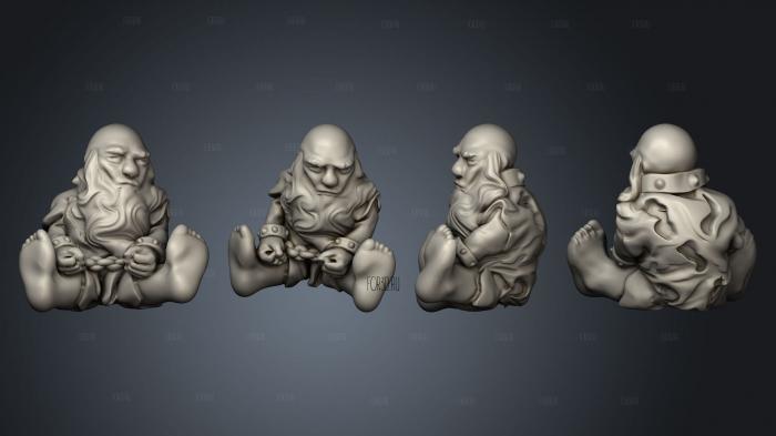 Dwarf Male Slave Exhausted stl model for CNC