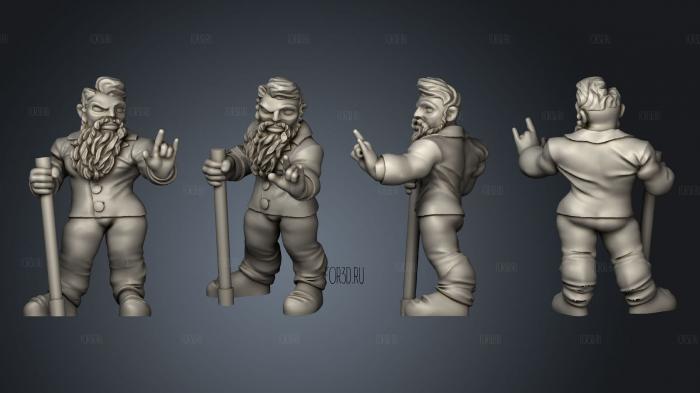 Dwarf Male Snazzy Mage stl model for CNC
