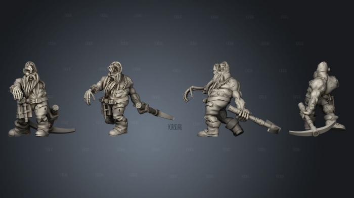 Dwarf Miner Zombie stl model for CNC