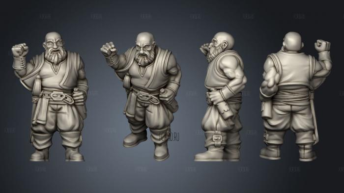 Dwarf pirate 3 stl model for CNC