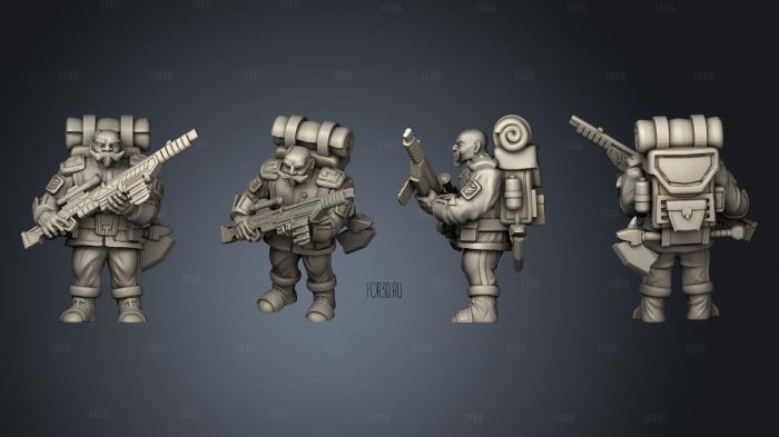 Dwarf rifleman marching v 1 stl model for CNC