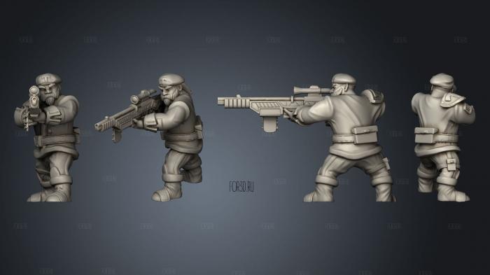 Dwarf rifleman v 3 stl model for CNC