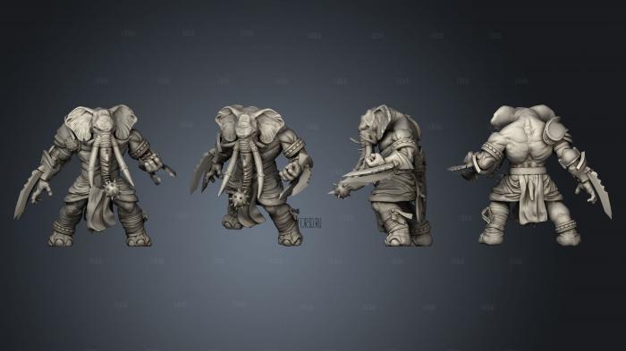 Elephant Folk Barbarian Large 3d stl модель для ЧПУ