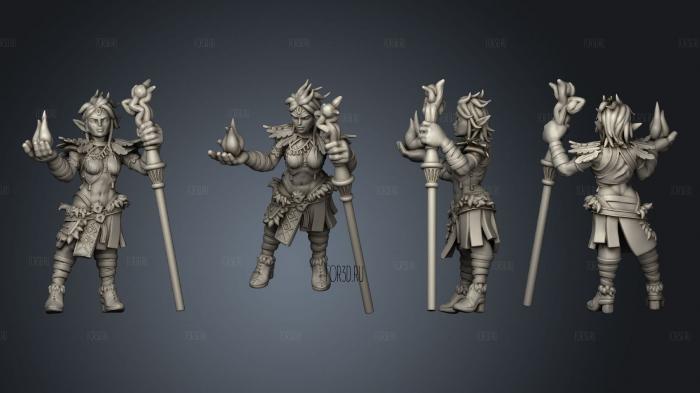 Elf Druid Player Character stl model for CNC