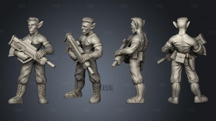 Elf Soldier stl model for CNC