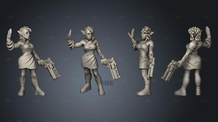 Elven Handgunner Female stl model for CNC