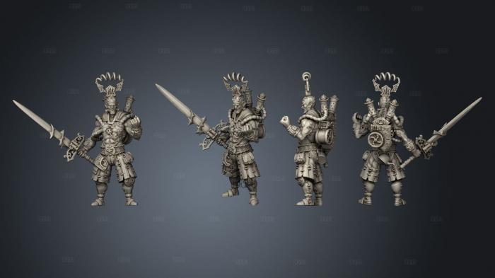 experimental warrior with a sword stl model for CNC