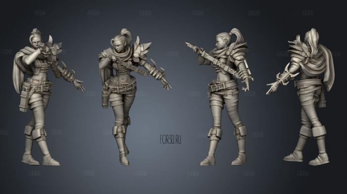 Female Assassin 01 stl model for CNC