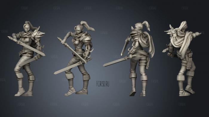 Female Assassin Swords stl model for CNC