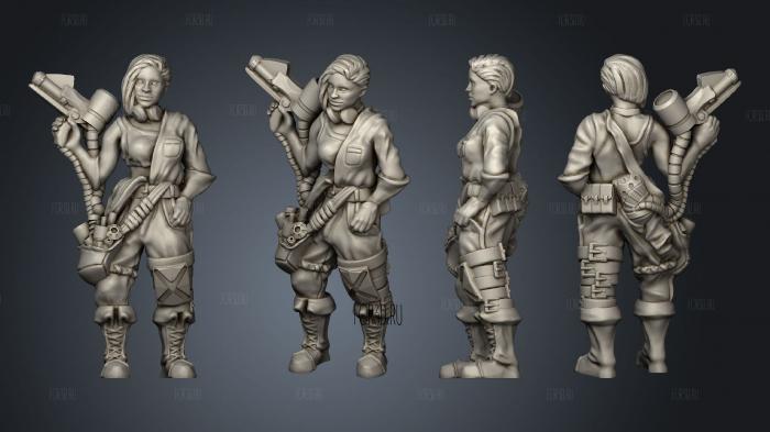 Female Mechanic stl model for CNC