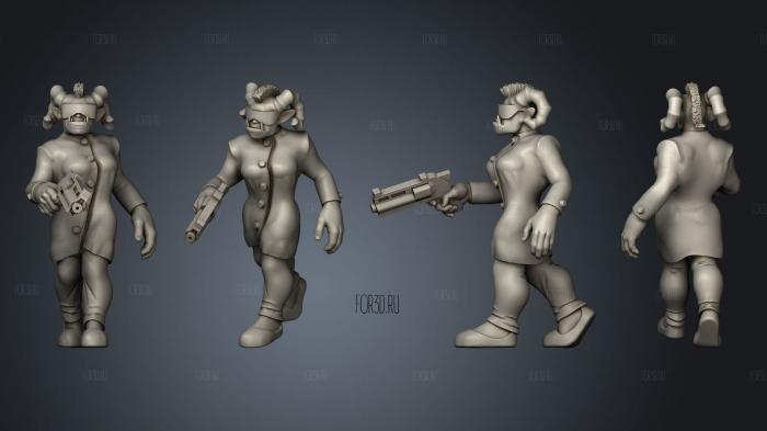 Female Troll Bodyguard Walking stl model for CNC