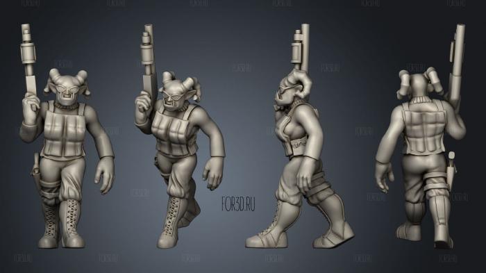 Female Troll Cop Shotgun stl model for CNC