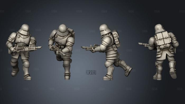 Feudal guard pose 6 stl model for CNC