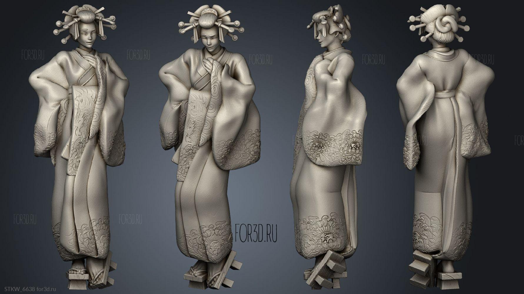 Geisha | 3d stl model for CNC