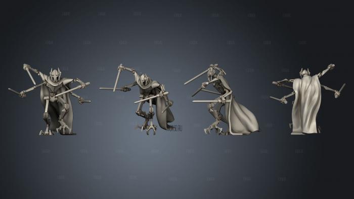 General Grievous Action 4 Arms stl model for CNC