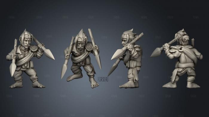 Gnome Pirate Spear Small stl model for CNC