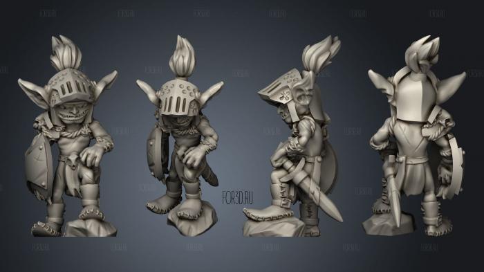Goblin Warrior Knight stl model for CNC