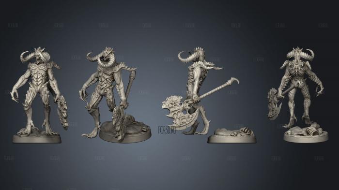 A demon with an axe stl model for CNC