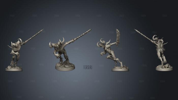 The Devil with a sword stl model for CNC