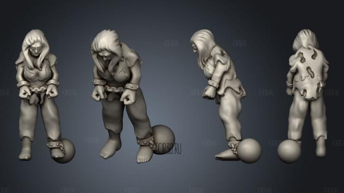 Human Female Slave Standing stl model for CNC