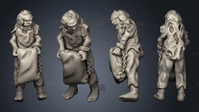 Human Male Slave Carrying Sack stl model for CNC