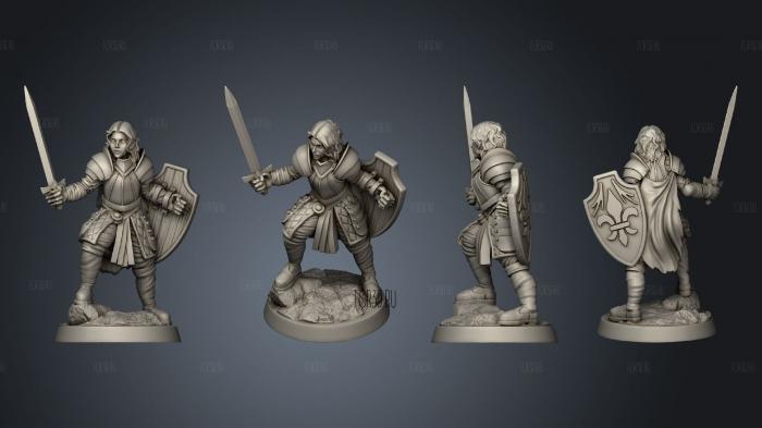 Human Paladin  Sword + Shield 3d stl модель для ЧПУ