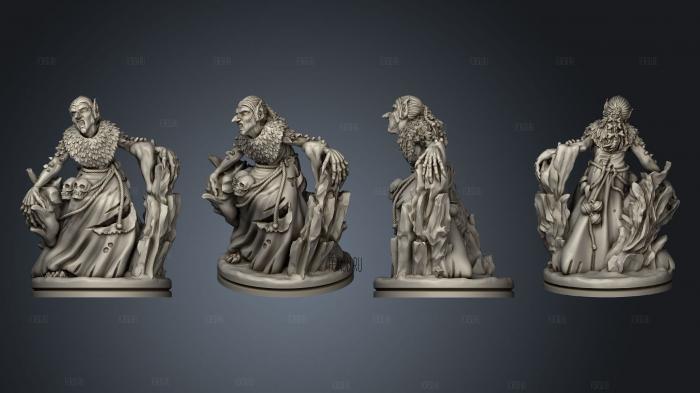 Ice Witch Crone Based stl model for CNC