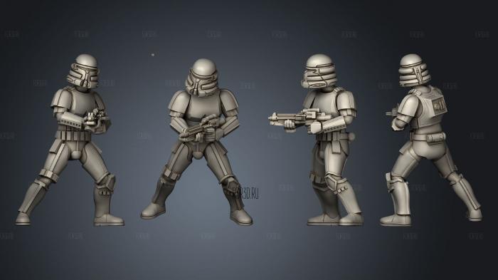 Imperial Trooper Squad 02 stl model for CNC