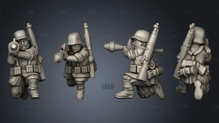 INFANTRY AT PANZERFAUST GER B stl model for CNC