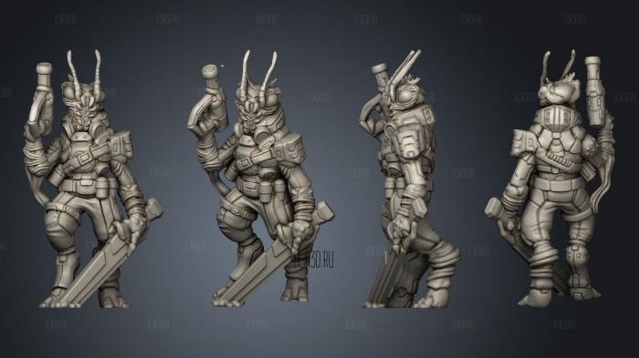 Insectoid Warrior Based stl model for CNC