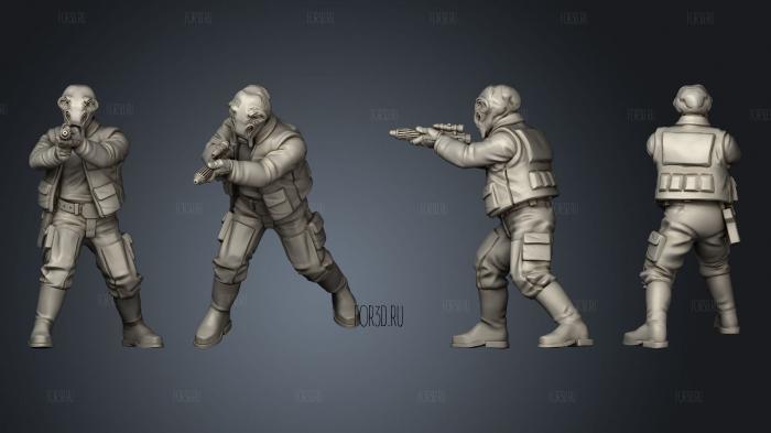 Insurgent navy troopers pose 4 stl model for CNC