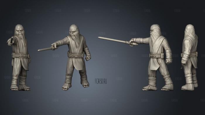 Jedi Knight Leader Wookie stl model for CNC