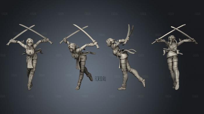 Kunoichi Attacking stl model for CNC