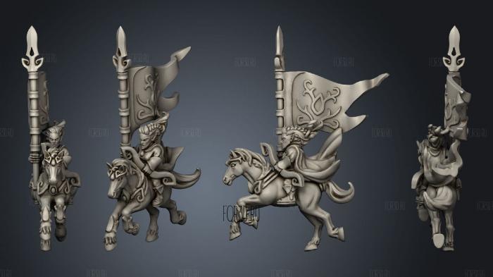 light cavalry individuals banner stl model for CNC