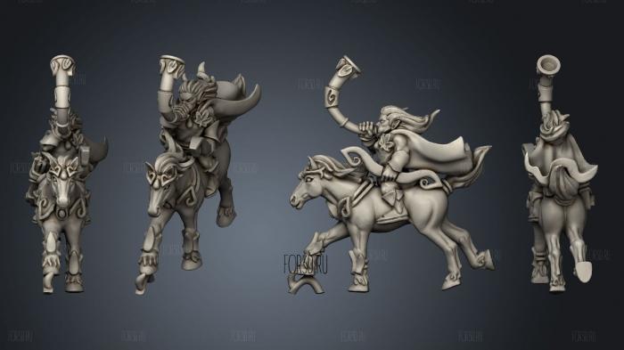 light cavalry individuals musician 2 stl model for CNC