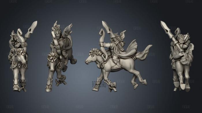 light cavalry individuals rider 2 stl model for CNC