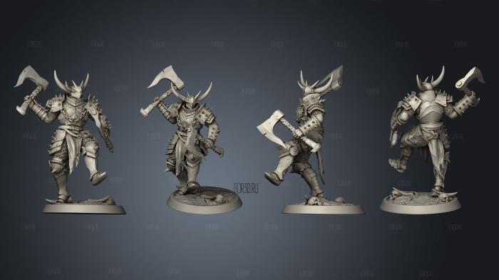 Light Soldier Dual Axe Attack stl model for CNC