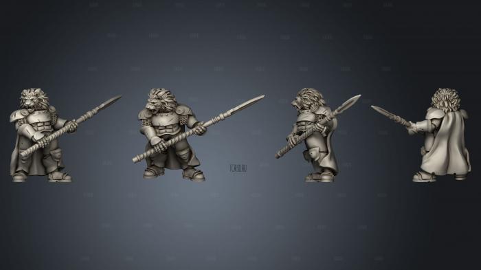 Lion Knight Spears 01 stl model for CNC