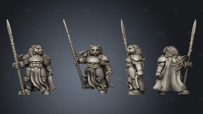 Lion Knight Spears stl model for CNC