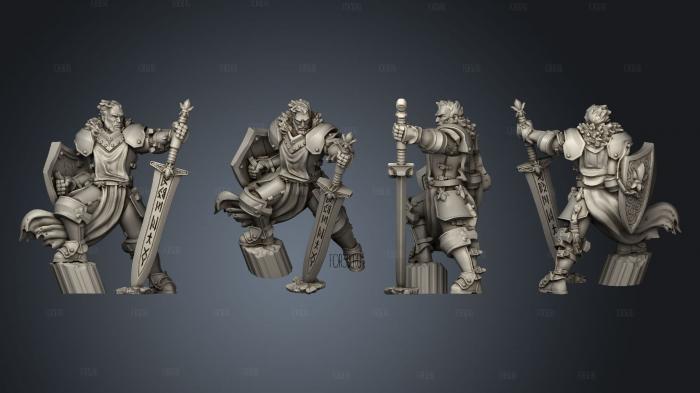 Lion Tower Male Paladin stl model for CNC