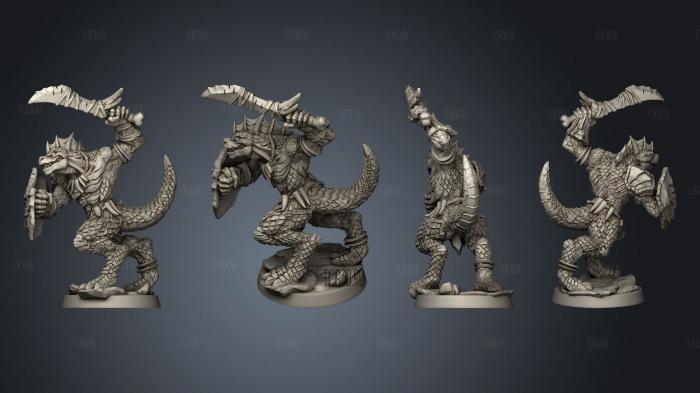 Lizardfolk 4 Sword stl model for CNC