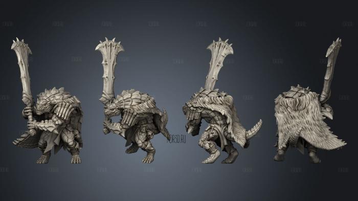 Lizardman A Kit I Fur Cloak Greatblade 3d stl модель для ЧПУ