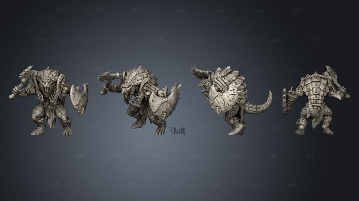 Lizardman D Kit II Axe Shield 3d stl модель для ЧПУ