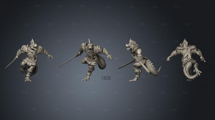 Lizardman Tribe Warrior stl model for CNC