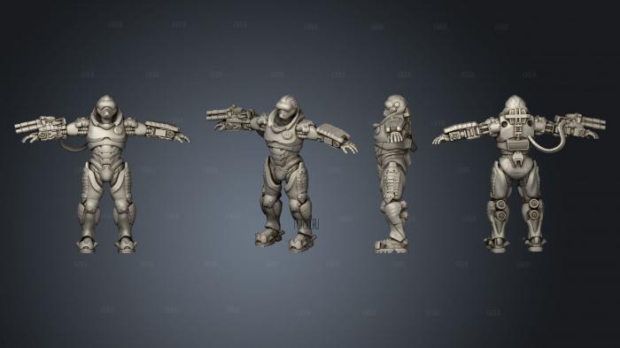 Marine T Pose stl model for CNC