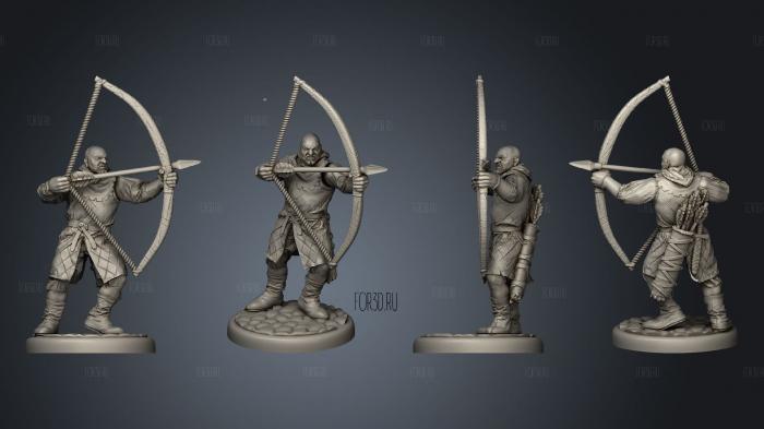 Medieval bowman 03 stl model for CNC