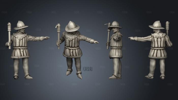 Medieval Cannon Crew Artilleryman 3 stl model for CNC