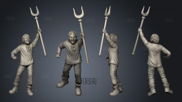 Medieval Village Angry farmer 3d stl модель для ЧПУ