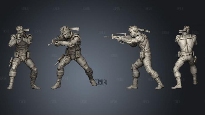 Metal Gear Solid Snake stl model for CNC