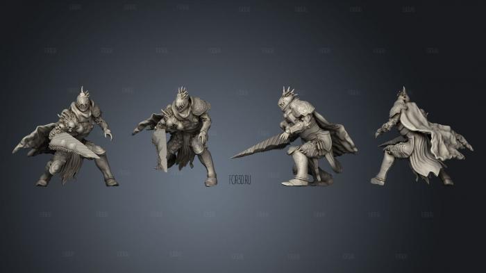 Mimic Knight Crouching stl model for CNC